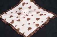 Peach & Pumpkins Stringer Teddy Bear Plush Lovey Blanket